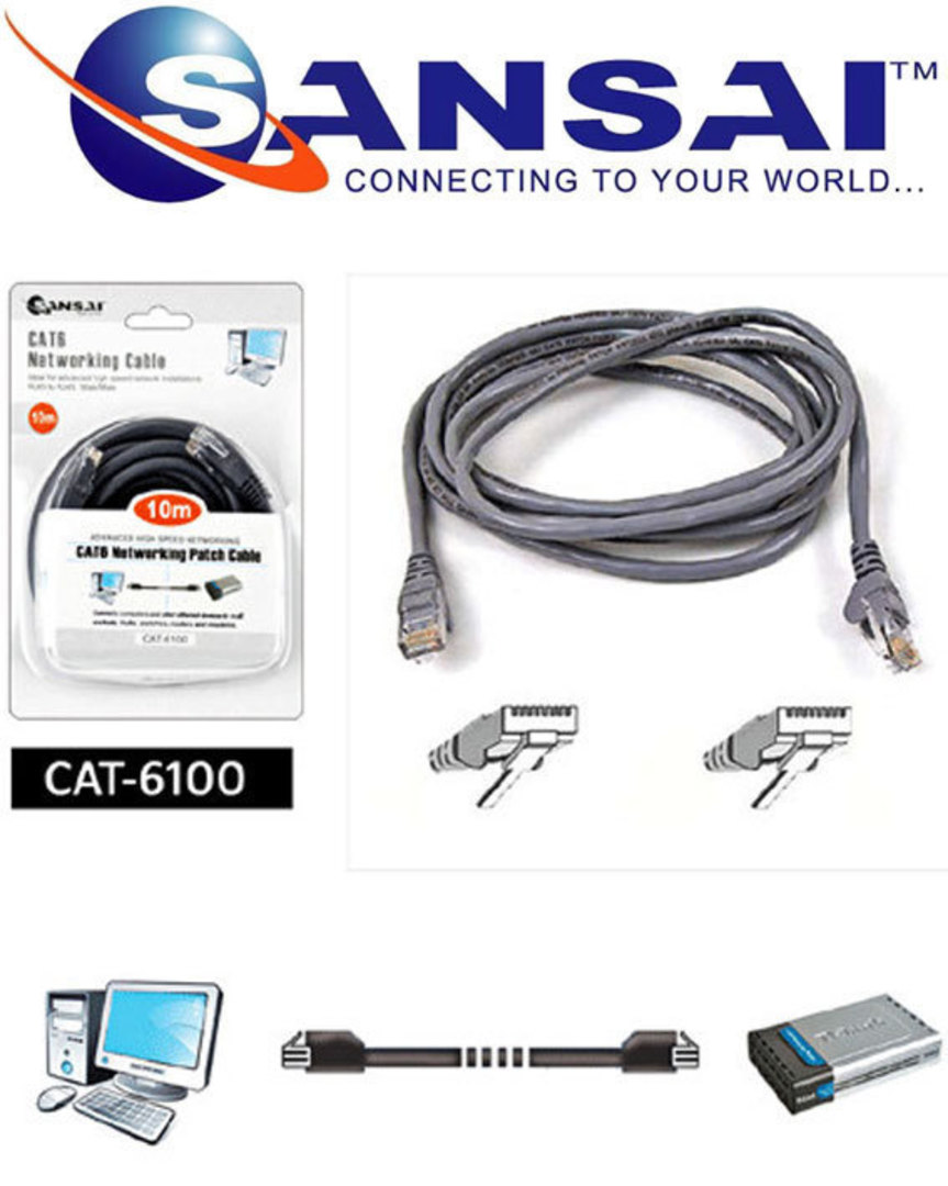 SANSAI Cat-6 Network Cable 10m image 1